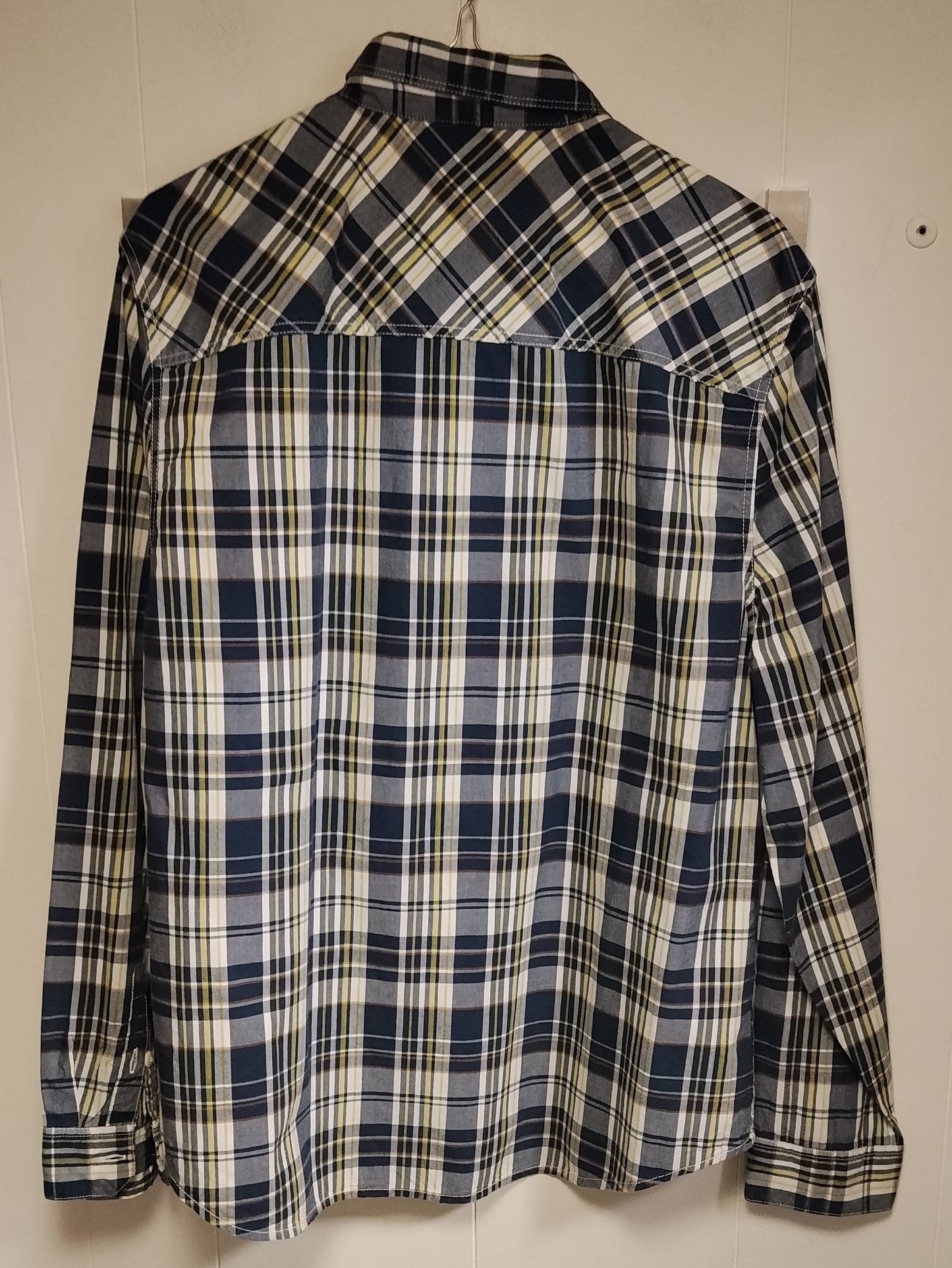 Camicia Uomo LS&Co Taglia M Quadri Blu Bianco Casual