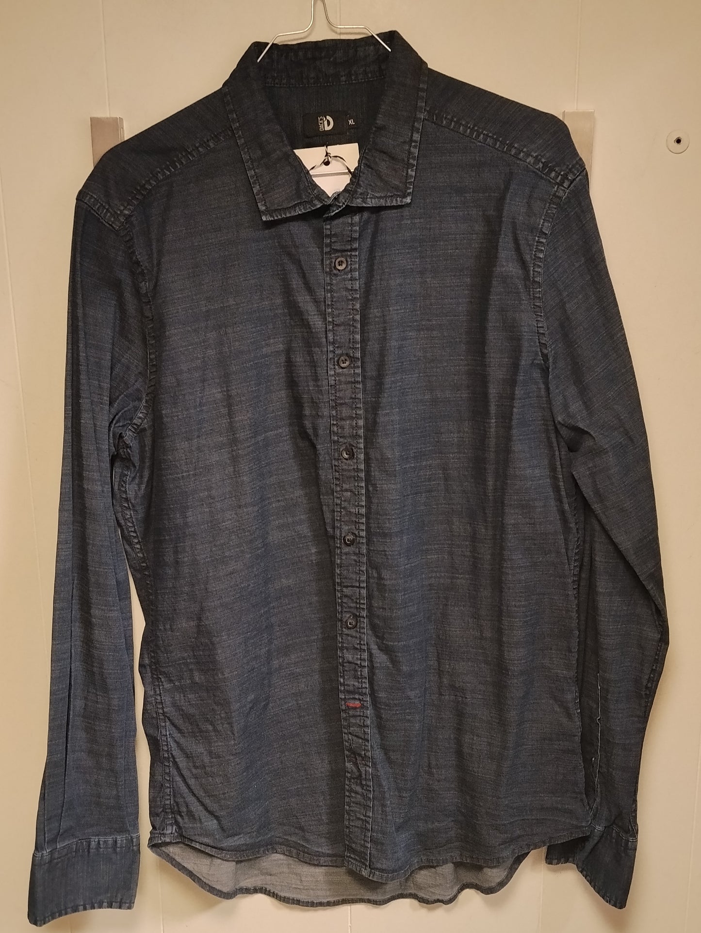 Camicia Uomo Dack's XL Slim Fit Denim Blu Casual Elegante