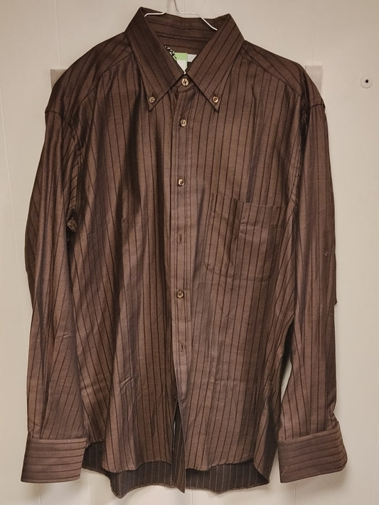 Camicia Uomo Facis Taglia M Marrone Righe Elegante Classica