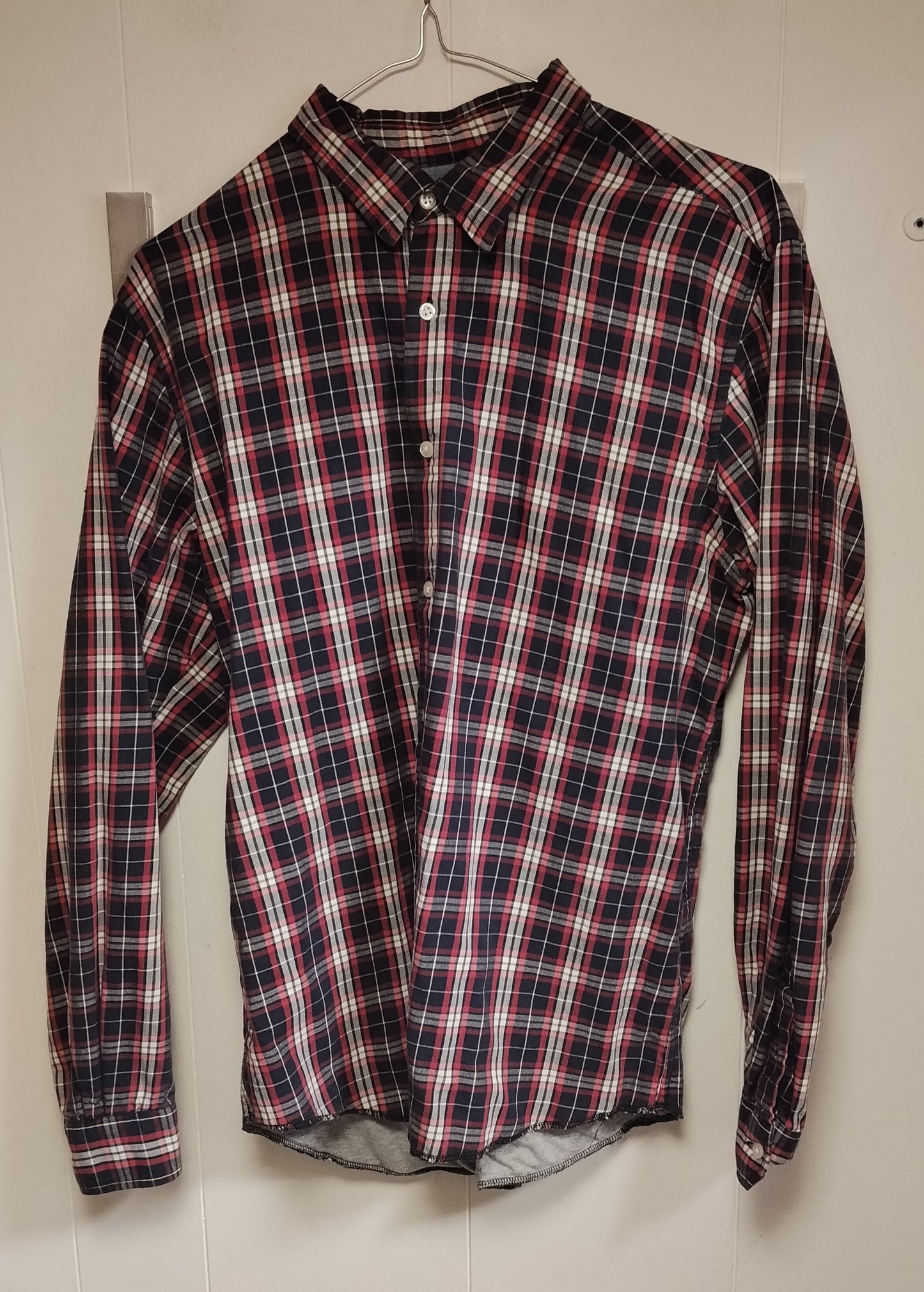 Camicia Uomo Conbipel Taglia L Slim Fit Quadri Blu Rosso Casual
