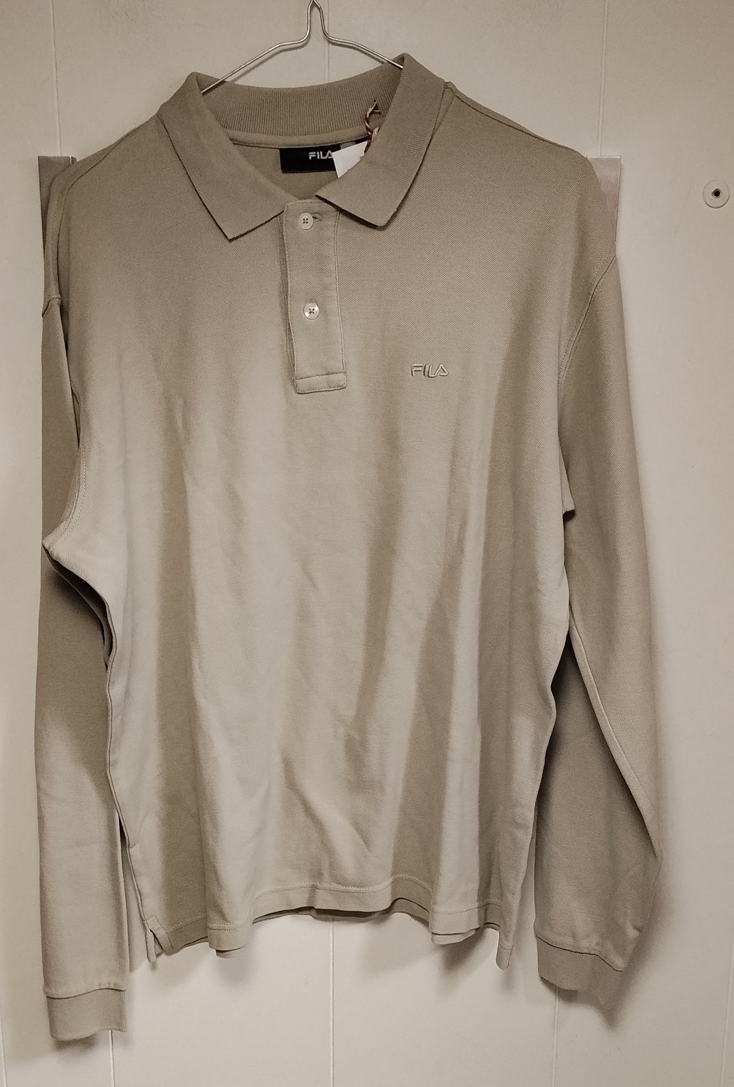 Polo Uomo Fila Taglia 52 Beige a Maniche Lunghe