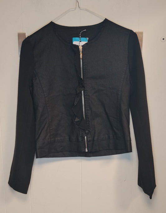 Giacca Donna Gold Taglia S Nera con Zip e Volant