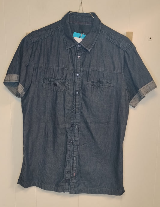 Camicia Donna Benetton Taglia S Denim Manica Corta