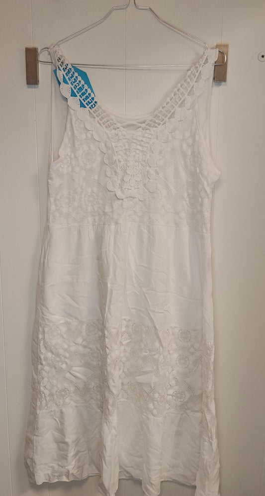 Abito Donna Senza Marca Taglia M Bianco con Ricami