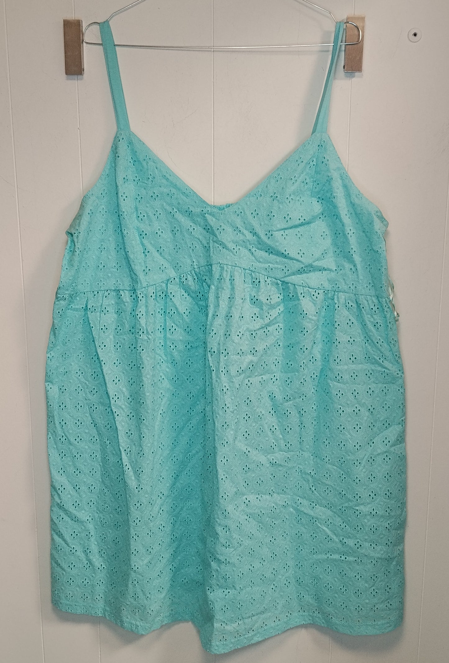 Top Donna OVS Taglia XXL Azzurro Ricamato Sangallo