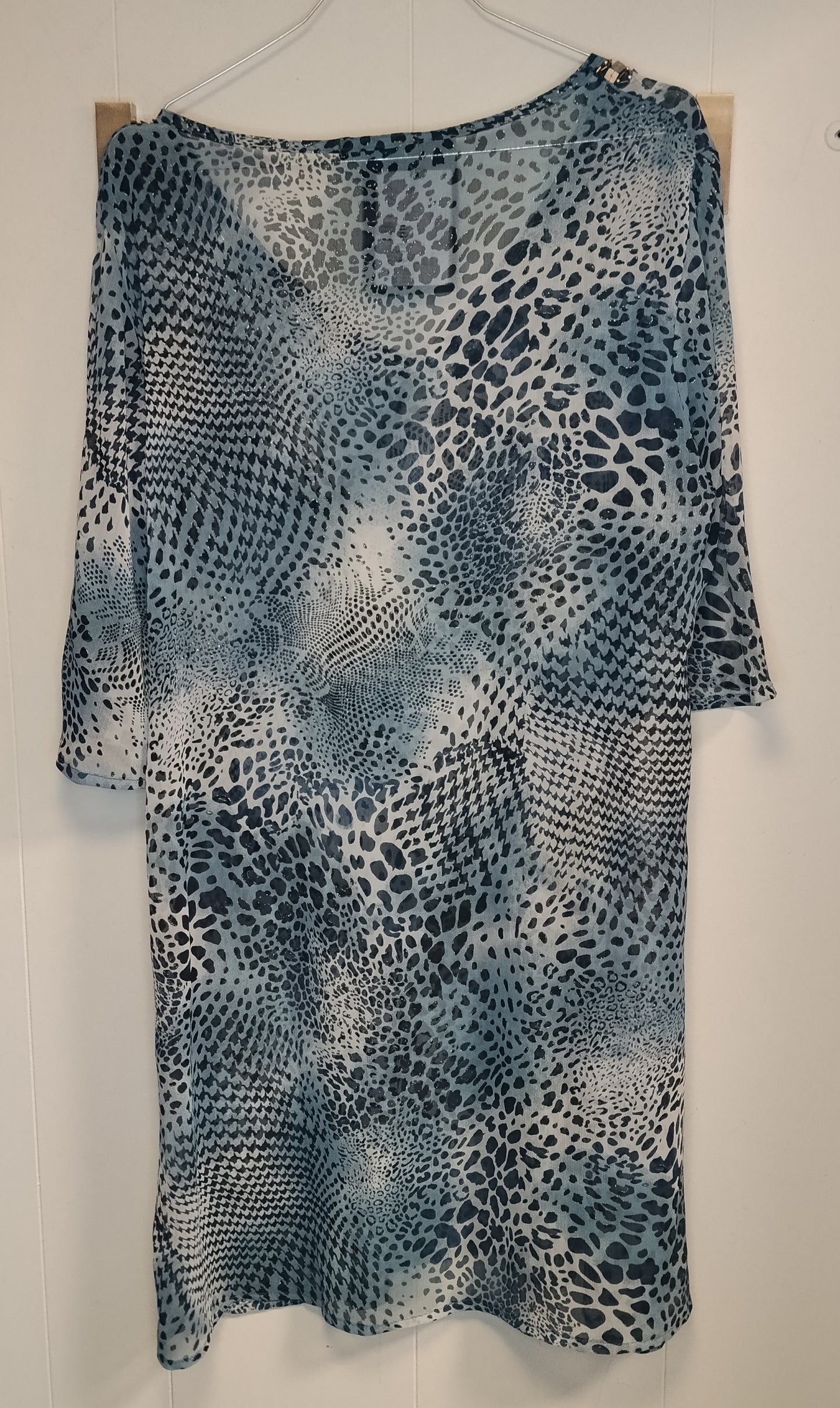 Abito Estivo Donna Full Fashion Taglia L Fantasia Animalier con Strass