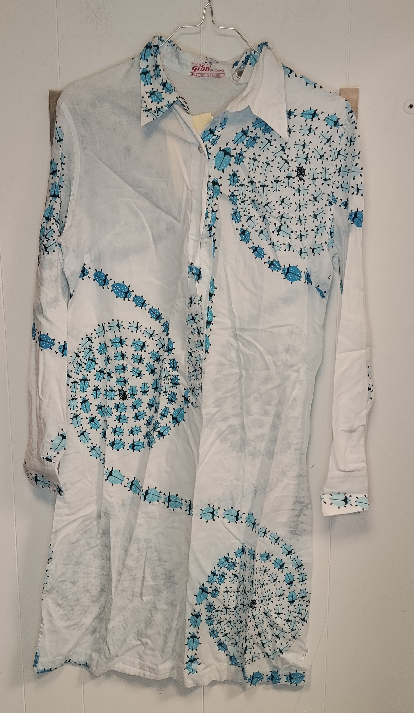 Camicia Donna GIBD Taglia 44 Bianca Fantasia Azzurra