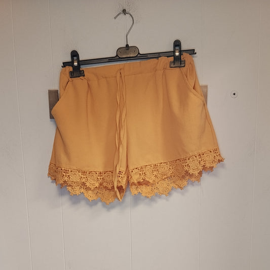 Shorts Donna Cosmoda Taglia S/M Arancione con Pizzo