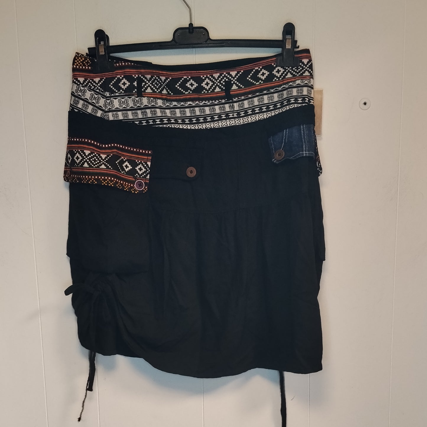 Gonna Donna Desigual Taglia 40 Nera Ricamata