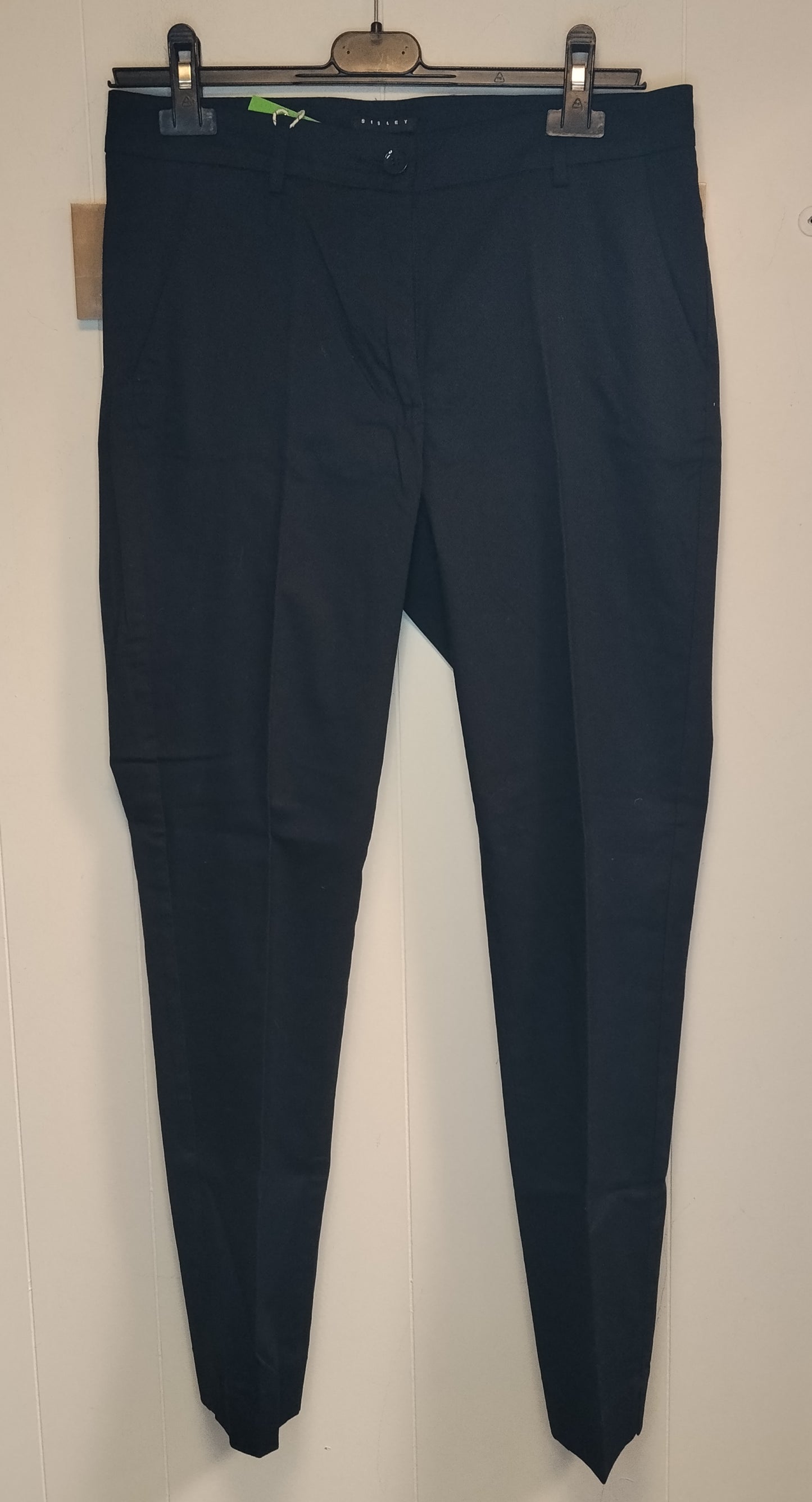 Pantaloni Donna Sisley Taglia 42 Neri Eleganti
