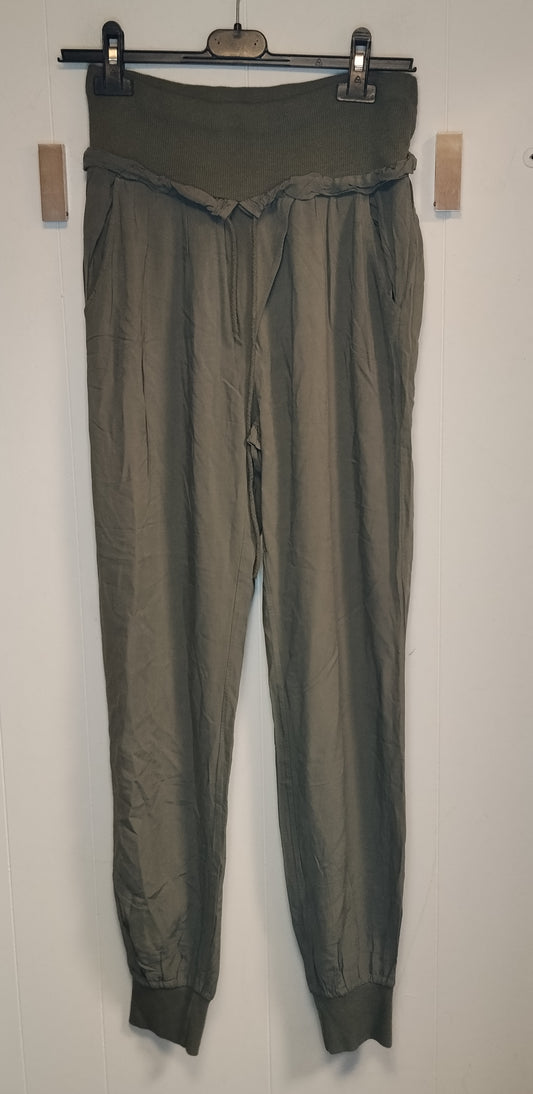 Pantaloni Donna Milano Taglia M Verde Militare Jogger