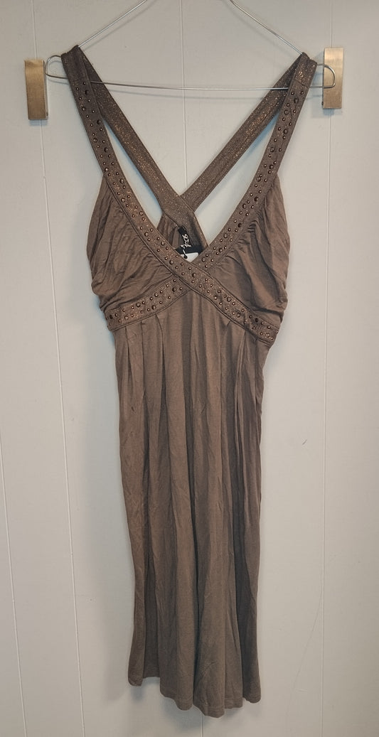 Abito Donna Datchdolls Taglia S Marrone Con Borchie