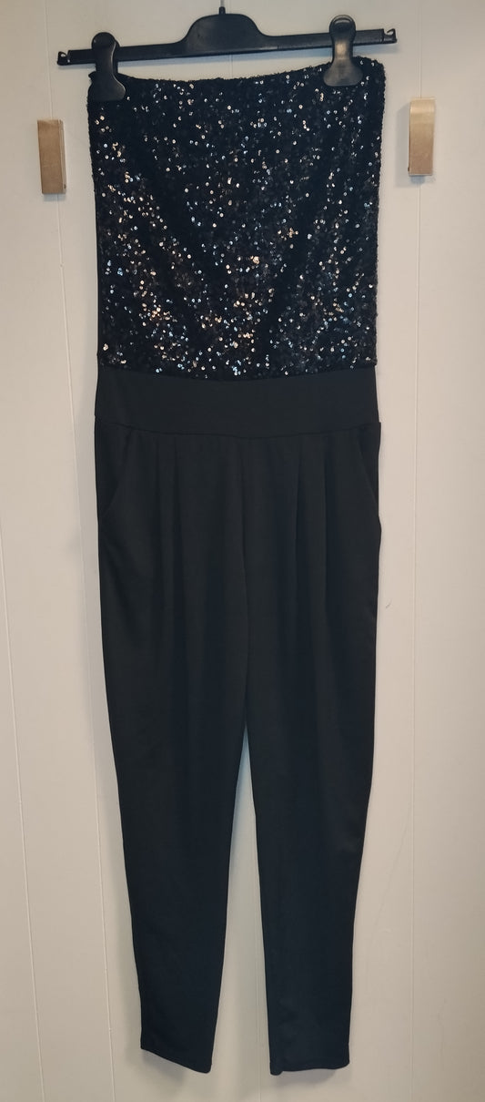 Tuta Donna Me & Me Taglia S Nera Con Paillettes