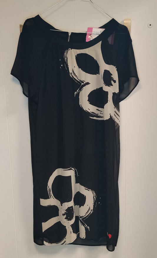 Abito Corto Donna Desigual Taglia 44 Nero Con Stampa Floreale