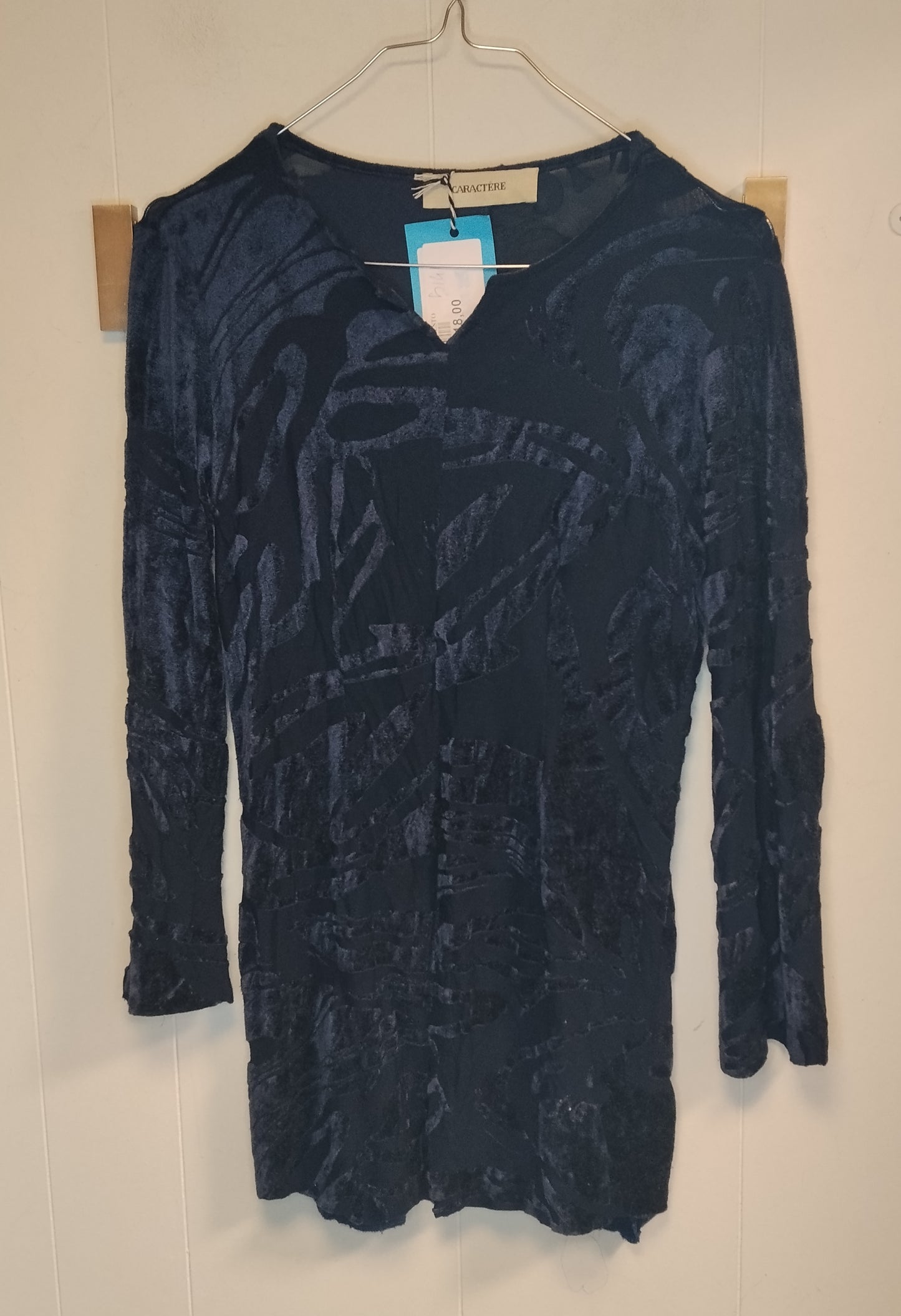 Maglia Caractère donna taglia M blu scuro fantasia effetto velluto