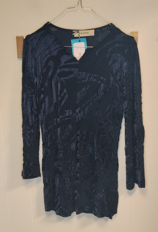 Maglia Caractère donna taglia M blu scuro fantasia effetto velluto