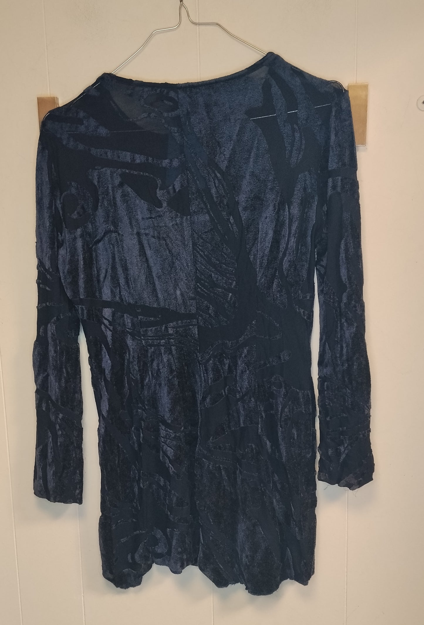 Maglia Caractère donna taglia M blu scuro fantasia effetto velluto