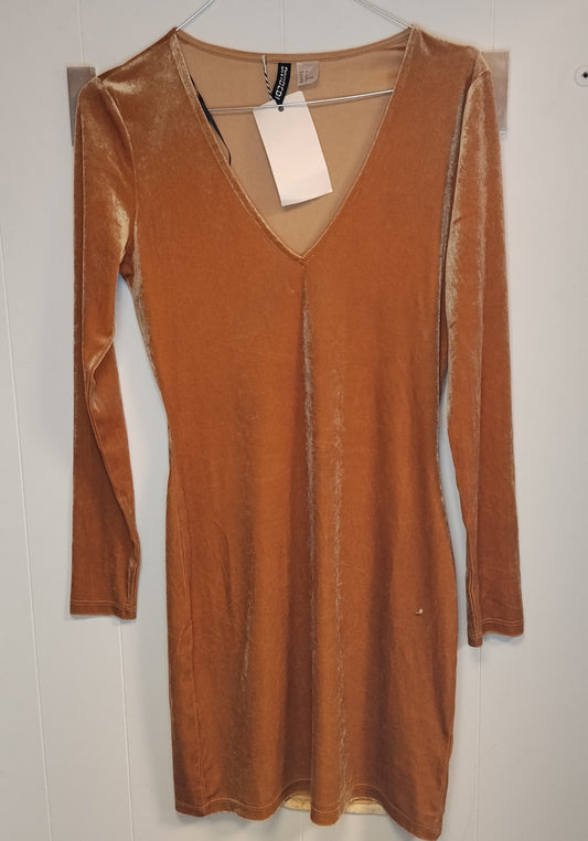 Abito H&M donna taglia 40 color bronzo effetto velluto