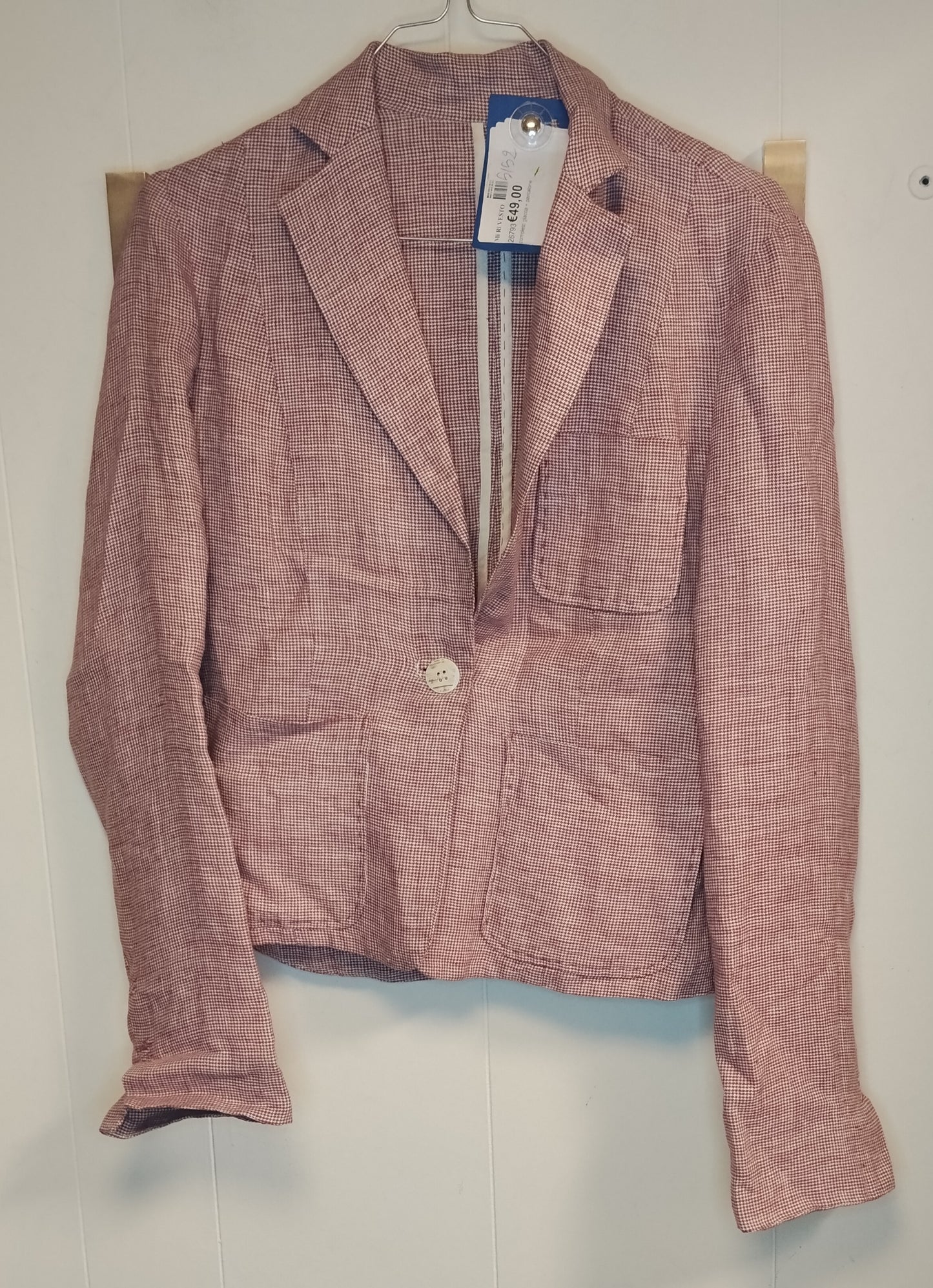 Completo due pezzi D. Cin donna taglia L rosa quadretti giacca e pantaloni