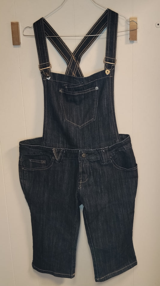 Salopette corta jeans donna taglia XXL denim scuro