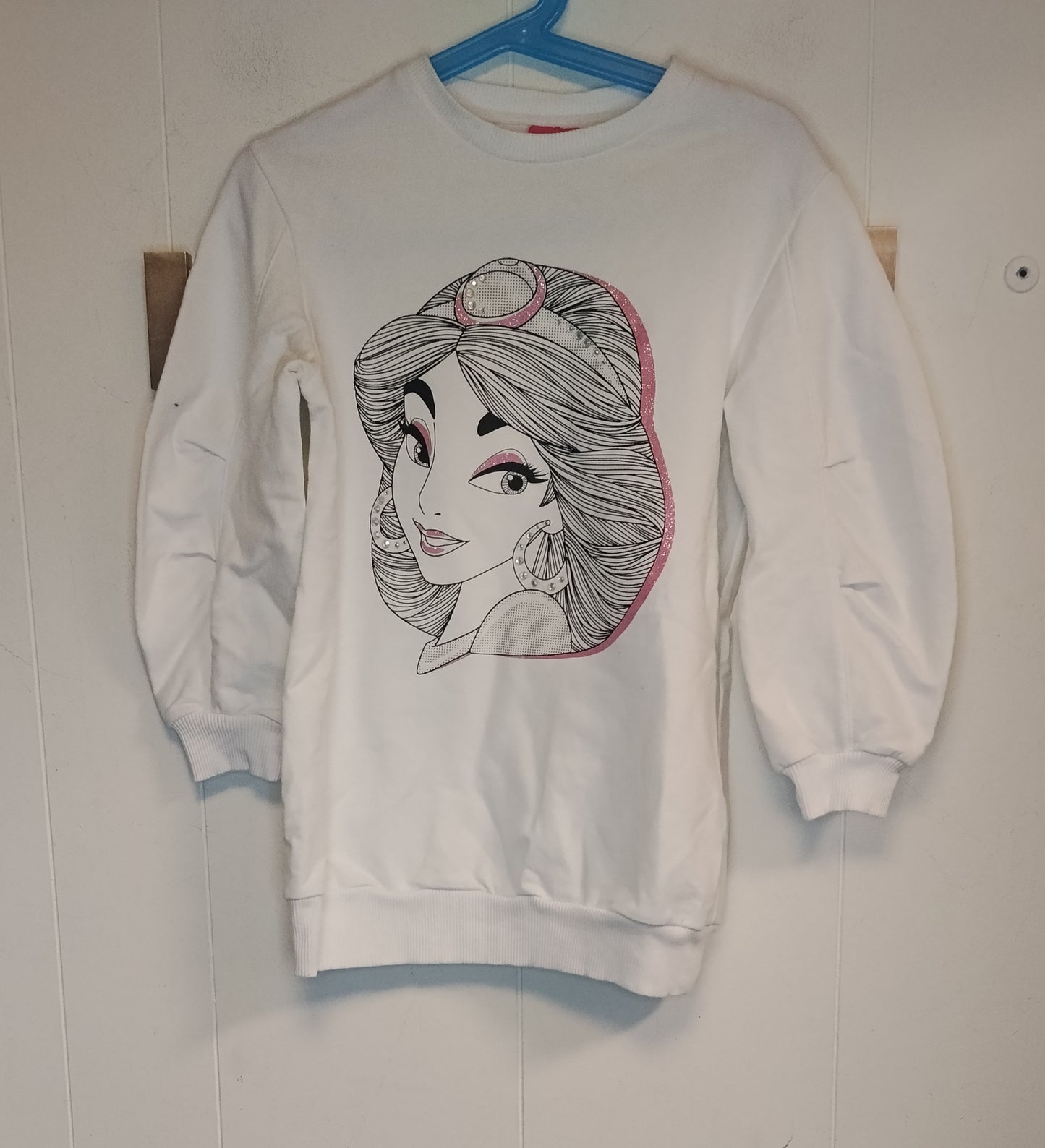 Felpa bambina Disney bianca Principessa Jasmine taglia 4-5 anni