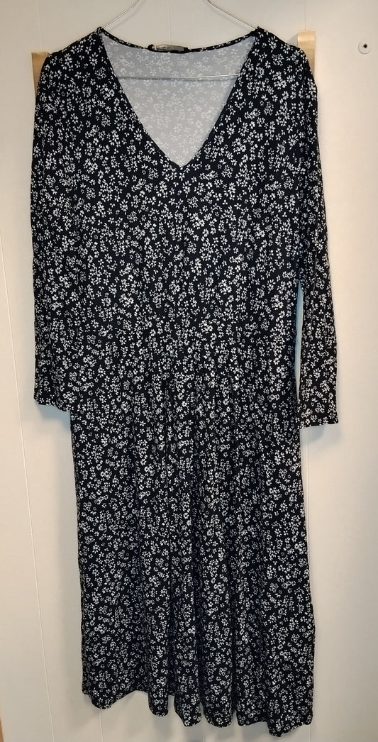 Abito donna Max Mara nero fantasia floreale taglia L