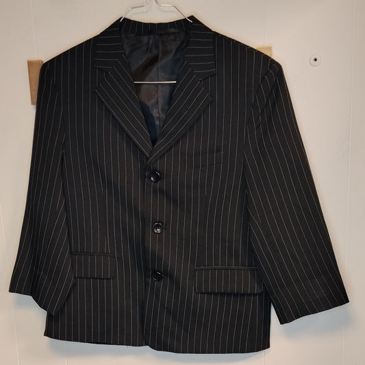 Completo elegante bambino 3 pezzi Nyeroket gessato nero taglia 10 anni