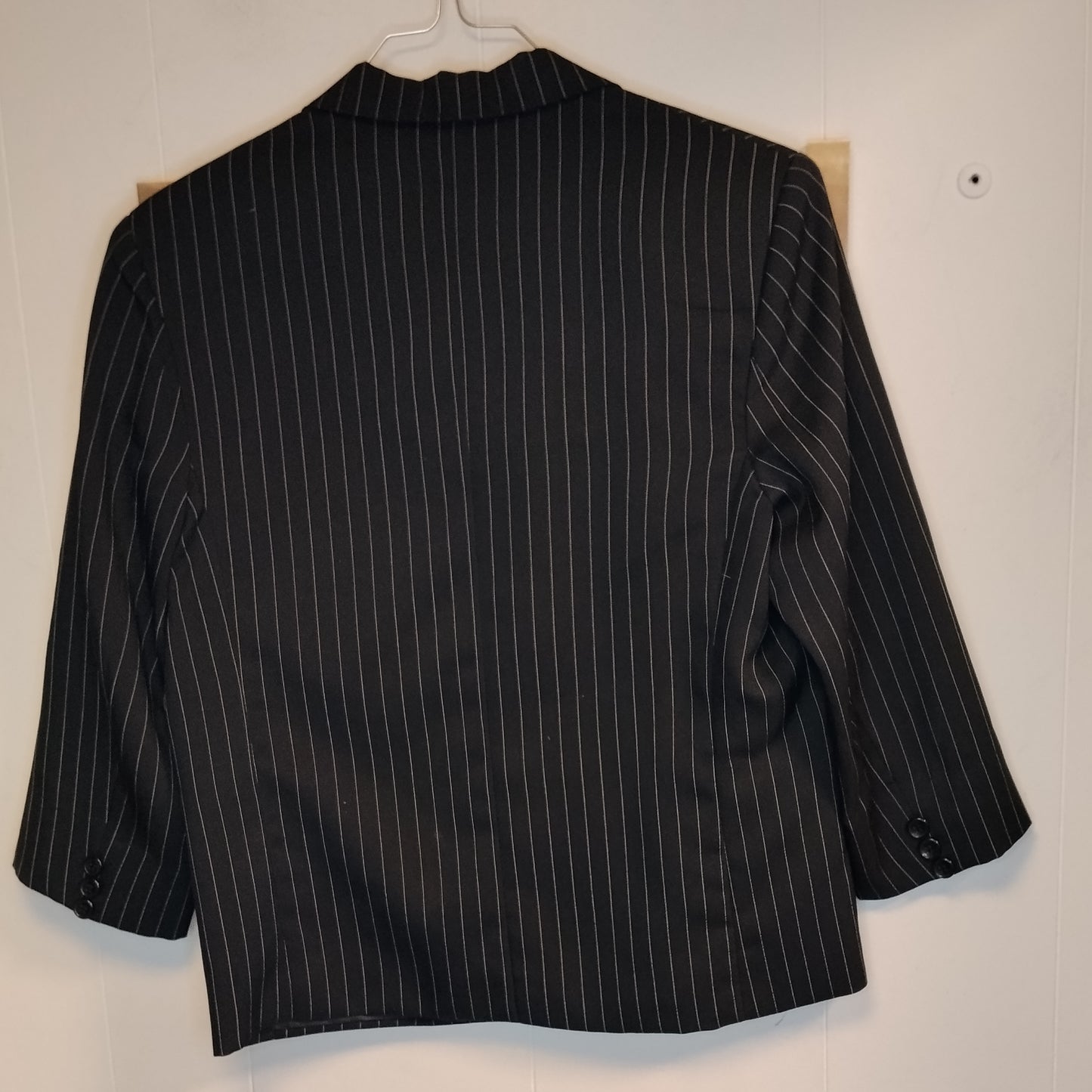 Completo elegante bambino 3 pezzi Nyeroket gessato nero taglia 10 anni