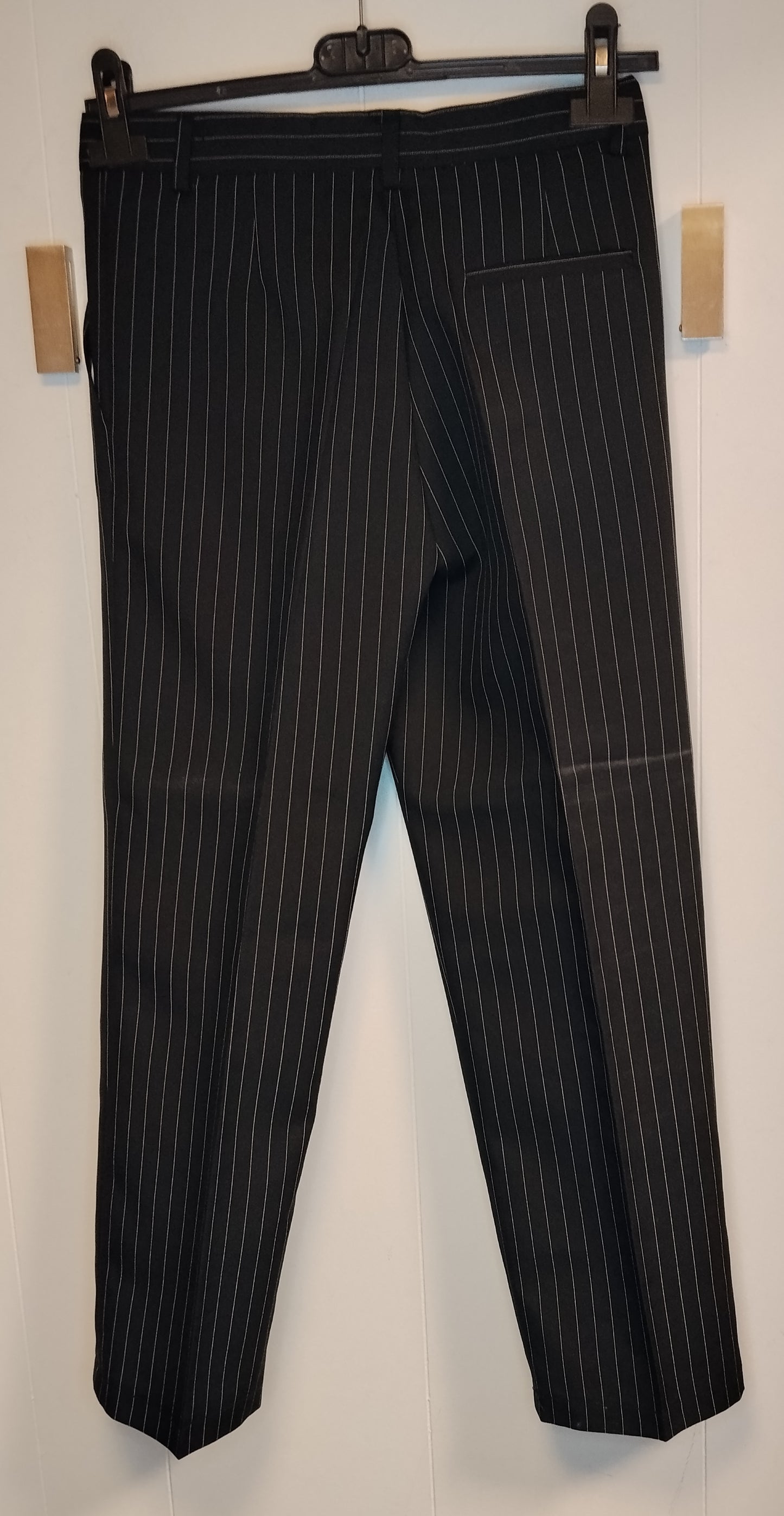 Completo elegante bambino 3 pezzi Nyeroket gessato nero taglia 10 anni