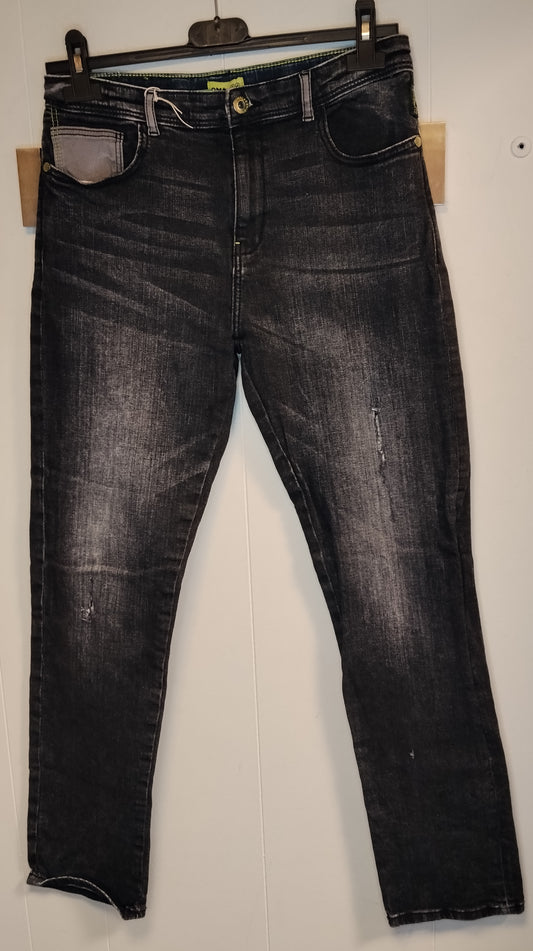 Jeans ragazzo OM83 nero effetto slavato taglia 13-14 anni