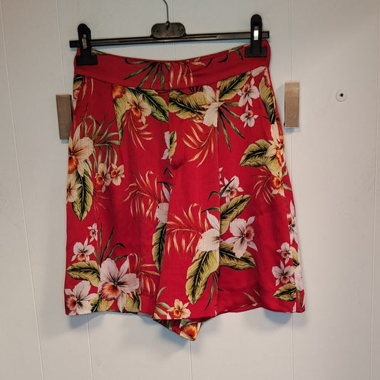 Shorts gonna donna rossi floreali taglia S