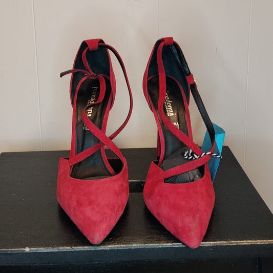 Décolleté donna Prima Donna taglia 39 rosse con cinturino e tacco alto