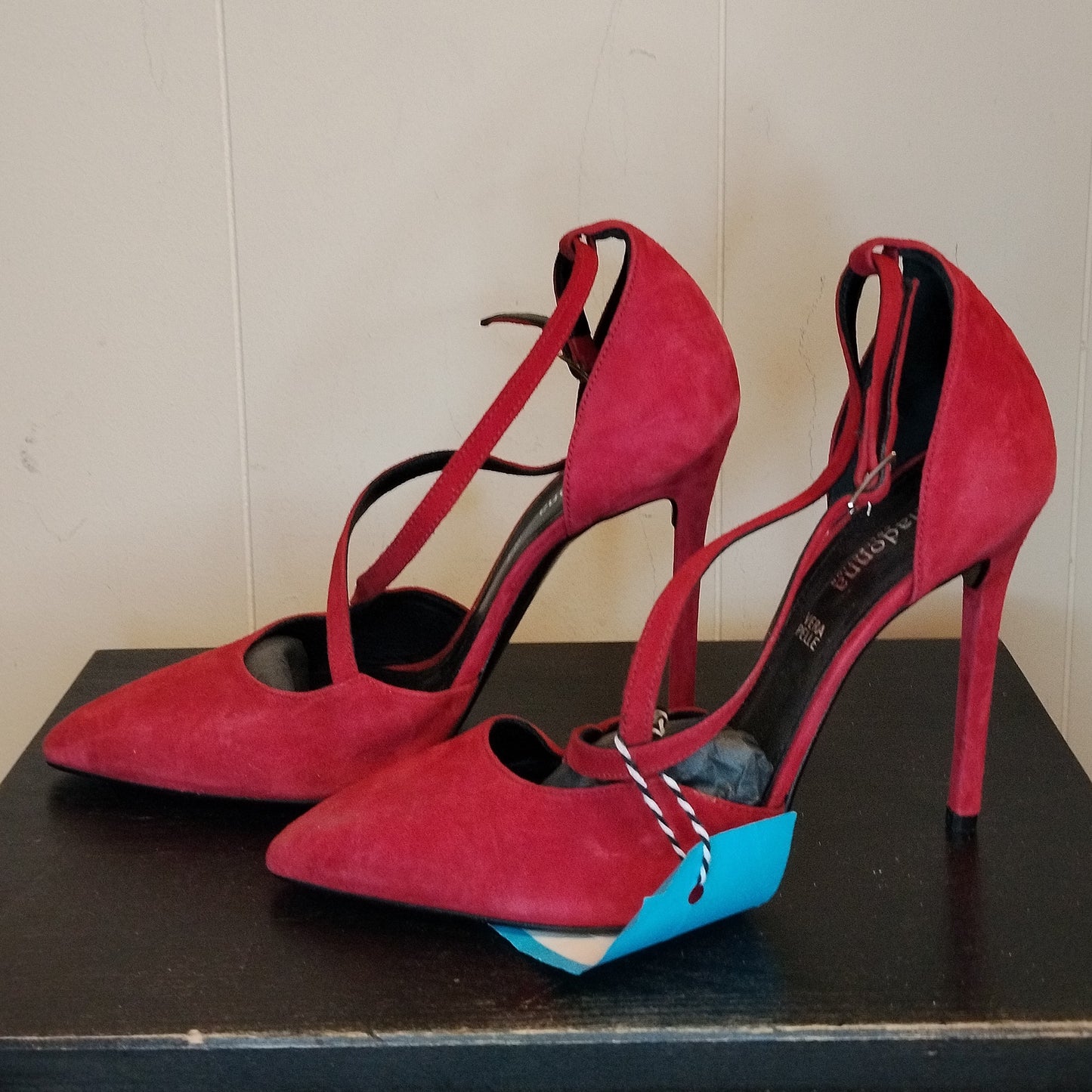 Décolleté donna Prima Donna taglia 39 rosse con cinturino e tacco alto