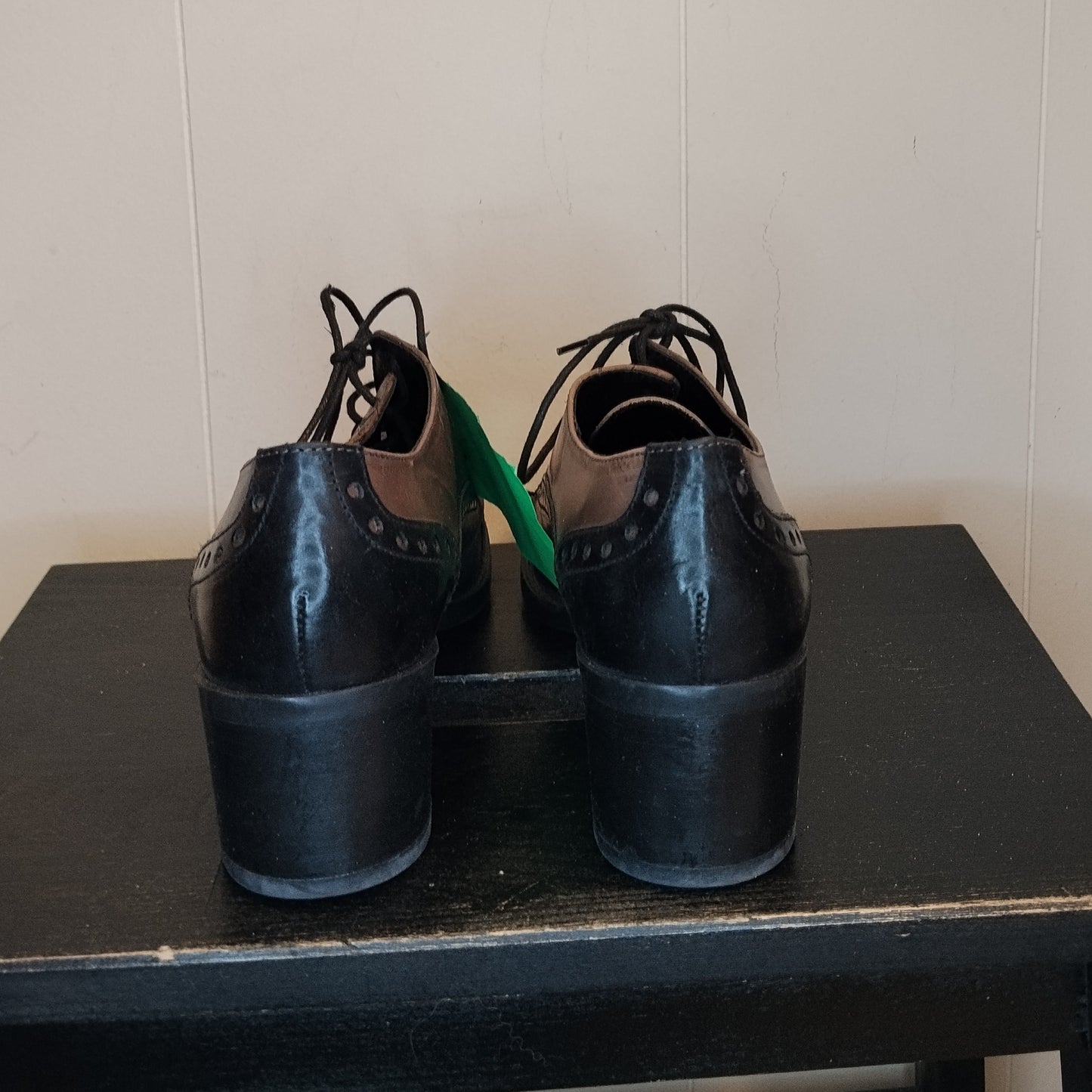 Scarpe stringate donna The First taglia 39 nere e marroni stile inglese