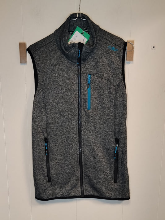 Gilet CMP taglia 46 grigio mélange con zip e dettagli azzurri