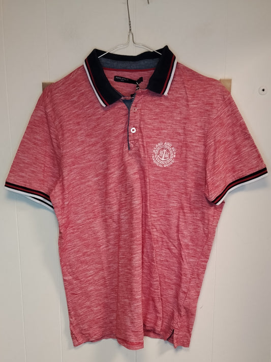 Polo uomo Piazza Italia taglia L rosa con colletto blu