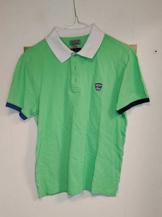 Polo uomo Cotton & Silk taglia L verde con colletto bianco