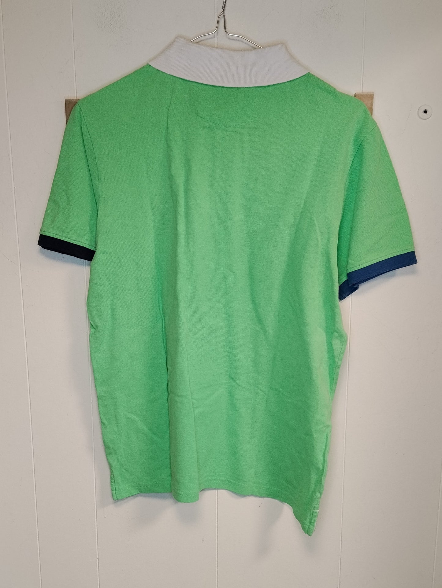 Polo uomo Cotton & Silk taglia L verde con colletto bianco