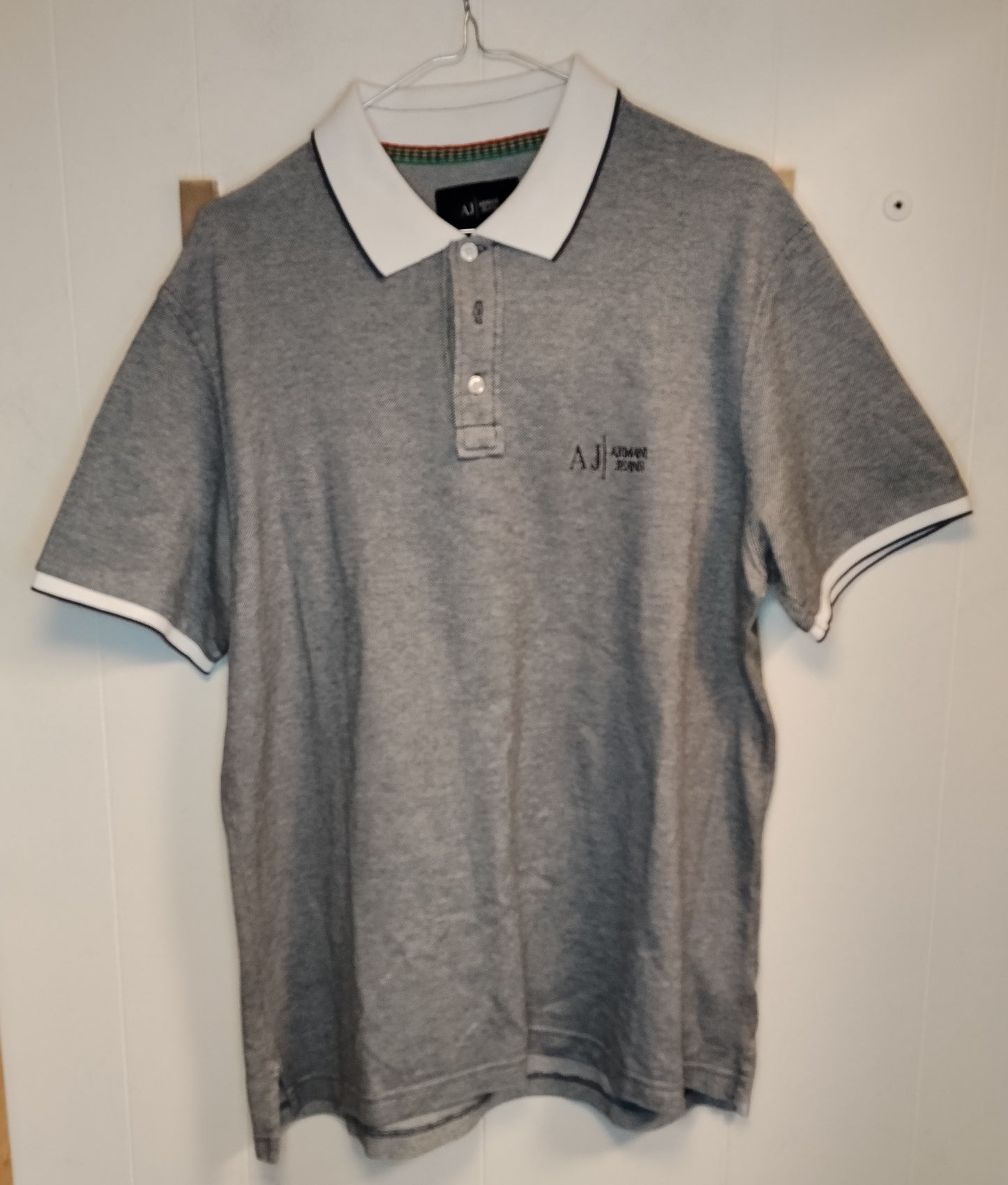 Polo uomo Armani Jeans taglia XXL grigia con colletto bianco