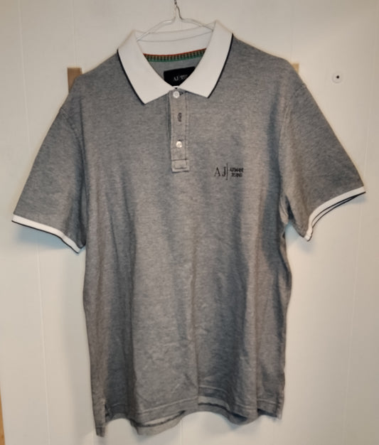 Polo uomo Armani Jeans taglia XXL grigia con colletto bianco