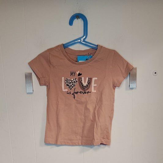 T-shirt bambina OVS taglia 4/6 anni rosa con stampa Love
