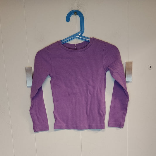 Maglia bambina OVS taglia 4 anni viola a coste manica lunga