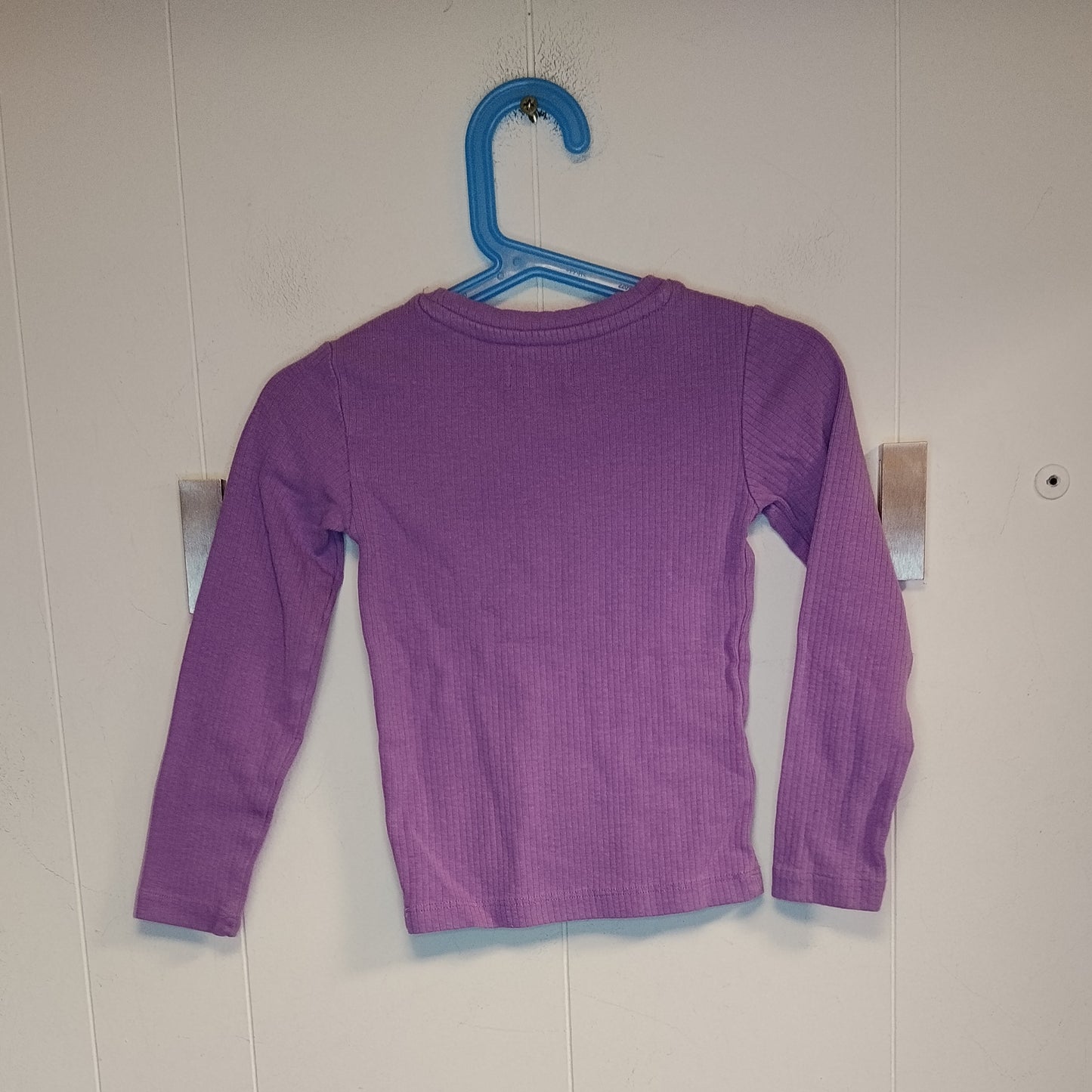 Maglia bambina OVS taglia 4 anni viola a coste manica lunga
