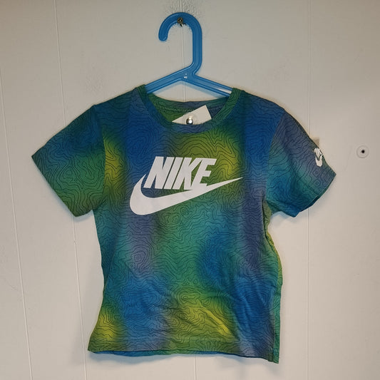 T-shirt bambino Nike taglia 6-7 anni fantasia blu e verde