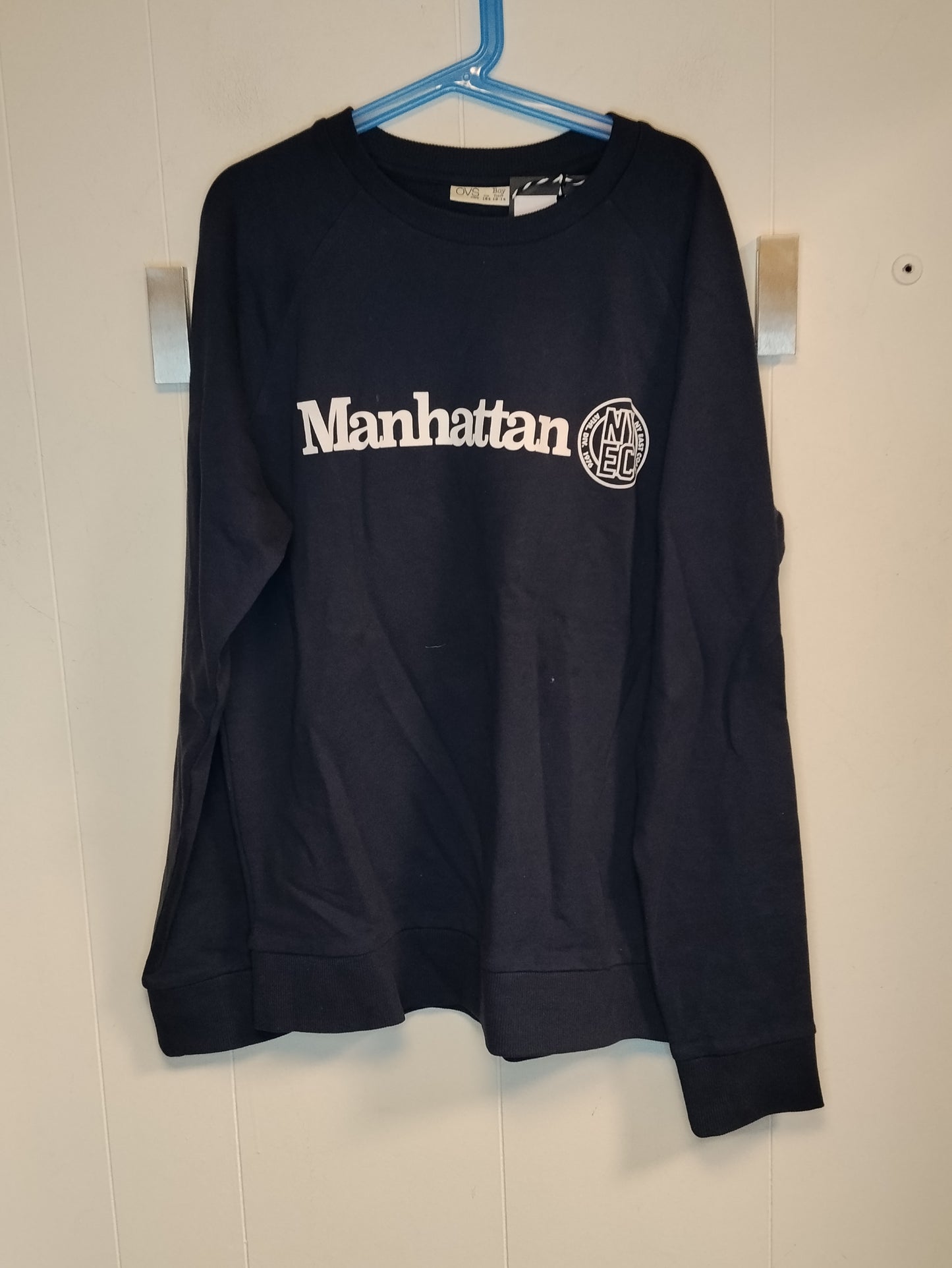 Felpa ragazzo OVS taglia 13-14 anni blu Manhattan