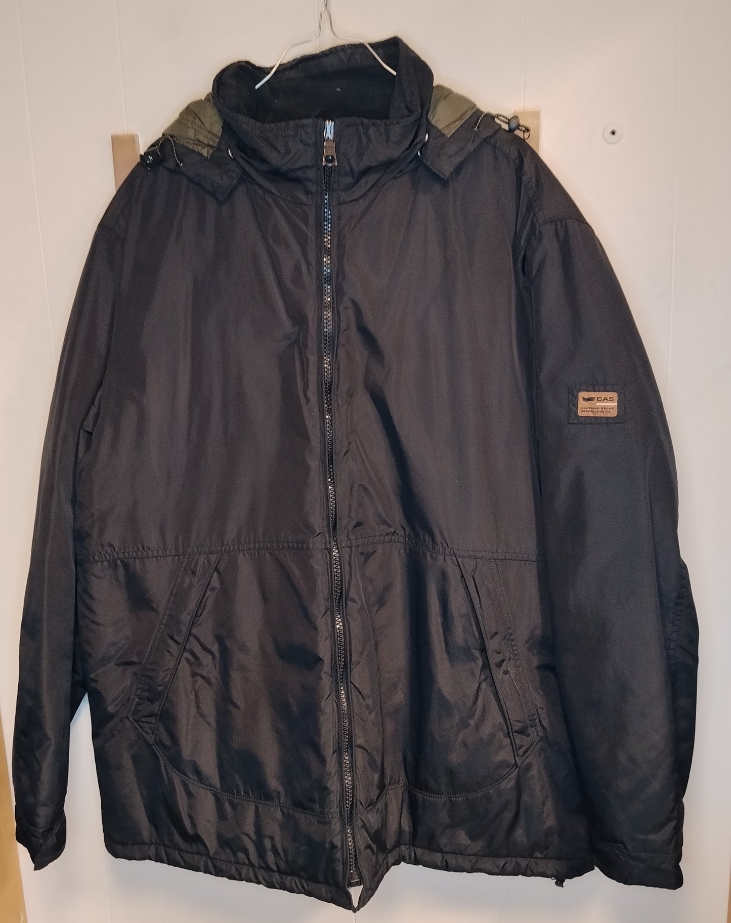 Giubbotto uomo GAS taglia XL nero con cappuccio