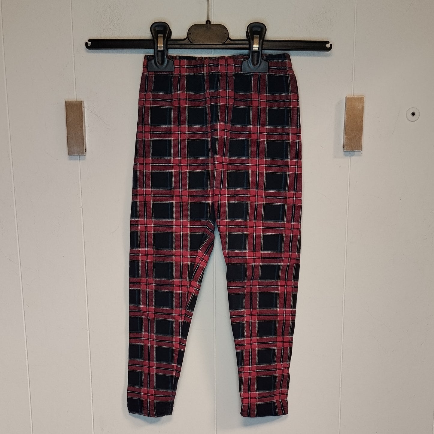 Leggings bambina OVS taglia 3/4 anni 104 cm tartan rosso e blu