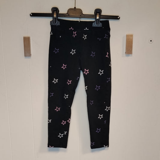 Leggings bambina OVS taglia 3/4 anni 104 cm neri fantasia stelle