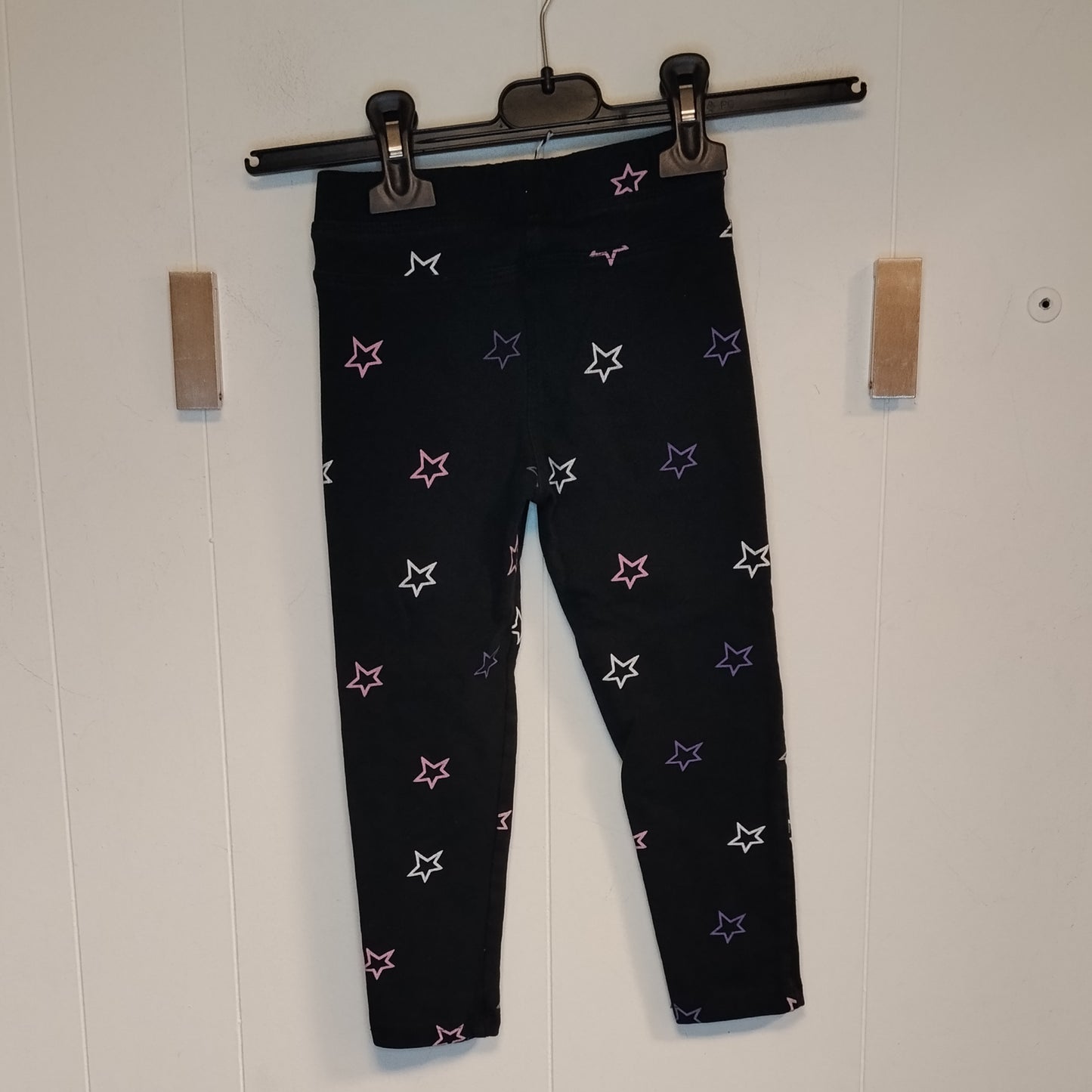 Leggings bambina OVS taglia 3/4 anni 104 cm neri fantasia stelle