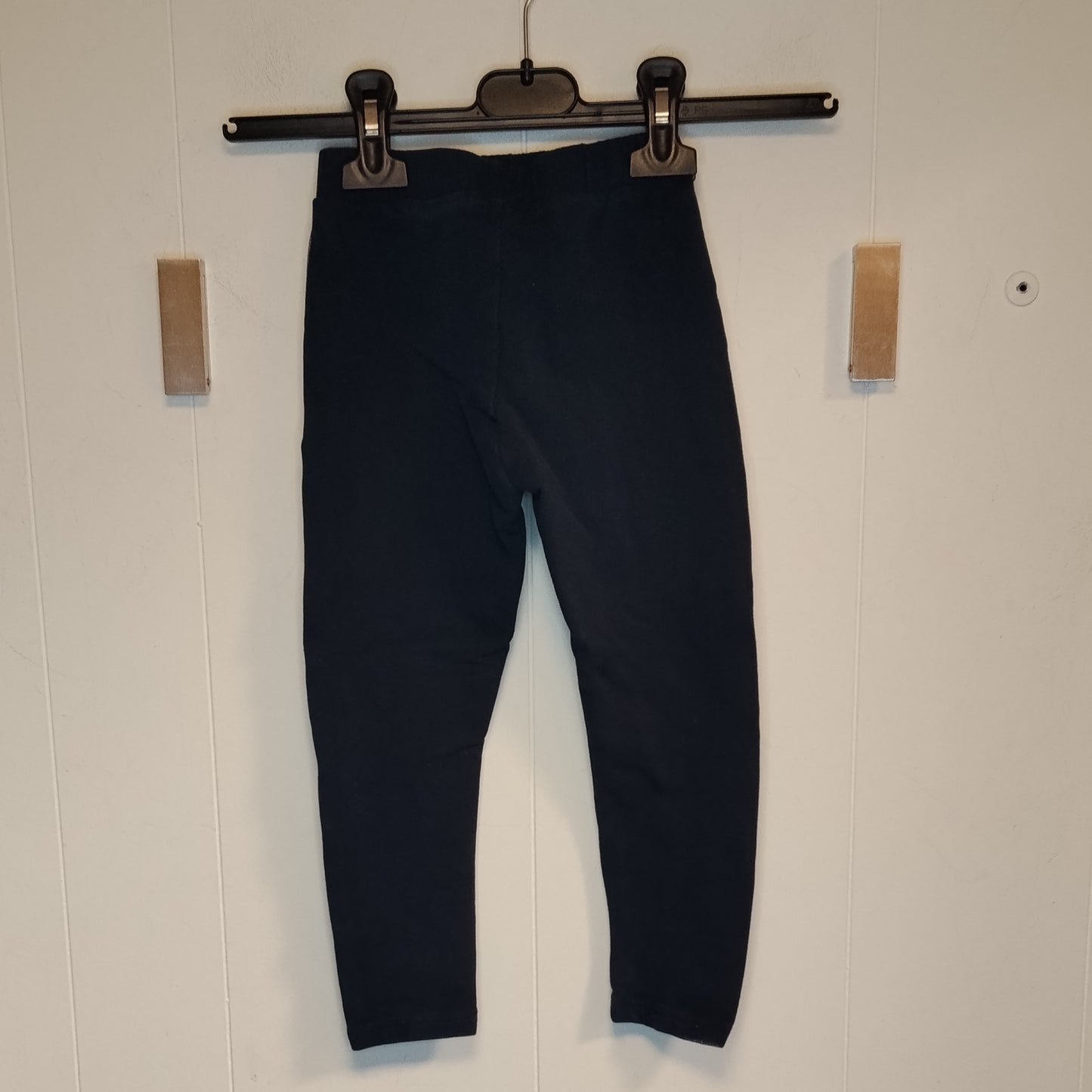 Leggings bambina OVS taglia 3/4 anni 104 cm neri con bande laterali glitter